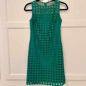 Green Lauren Circle Geometric Sheath Dress